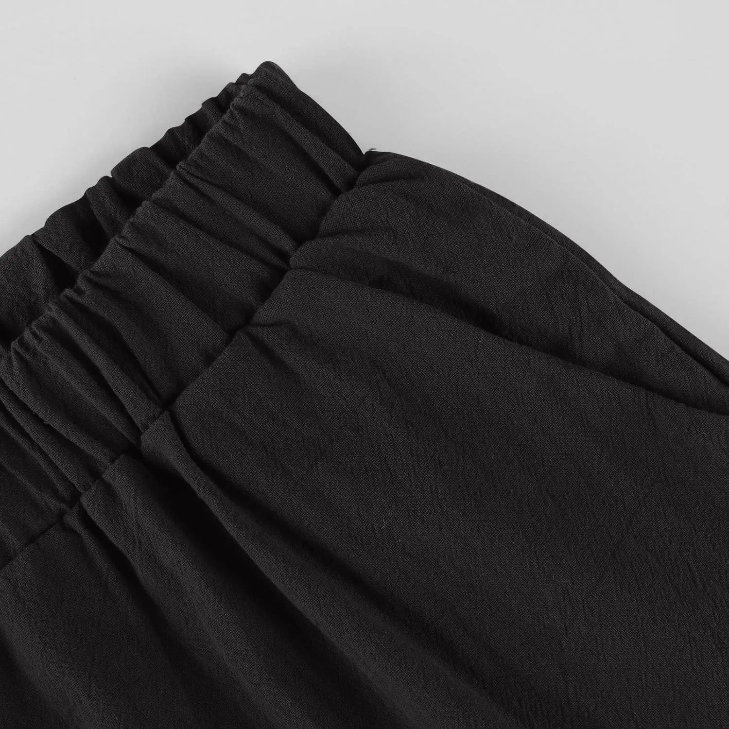 Linen Capris Pants Women Plus Size Casual Summer 2025 Loose Fit Drawstring Elastic Waist Cropped Trouser Lounge Pant
