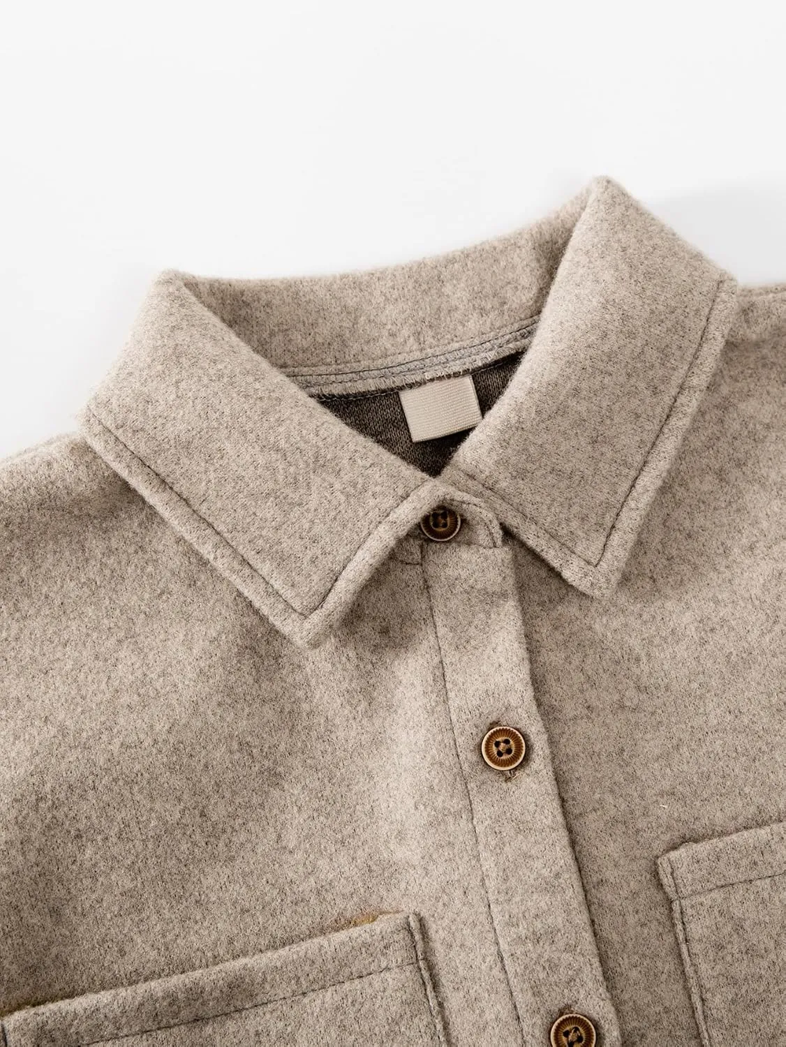 Little Girls Coat Baby Fleece Jacket Button Warm Coats Kids Khaki Girls Trench Coats Outwear Wool Jackets Toddler