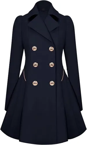 Long Trench Coat for Women Pleated Trench Coat Dress Jachets for Women Skirt Jacket Outerwear Windbreaker Women's