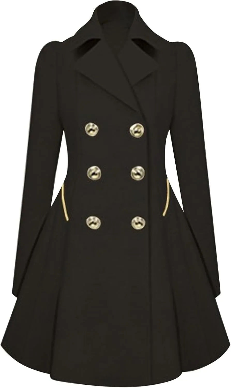 Long Trench Coat for Women Pleated Trench Coat Dress Jachets for Women Skirt Jacket Outerwear Windbreaker Women's