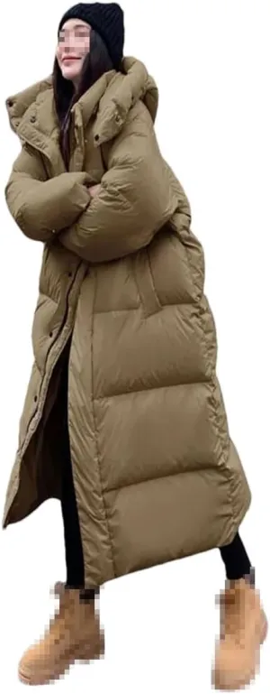 Loose Long Hooded Winter Coats Casual Women Oversized Snow Coats Windbreak Cotton Padded Jackets Thicken Parkas
