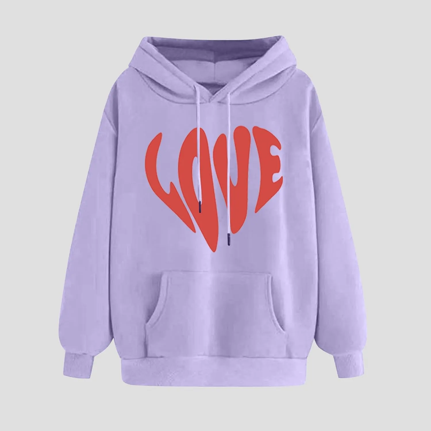 LOVE Cute Hoodies for Women 2024 Fashion Fall Winter Going Out Hooded Sweatshirts Casual Oversized Cozy Pullover Tops
