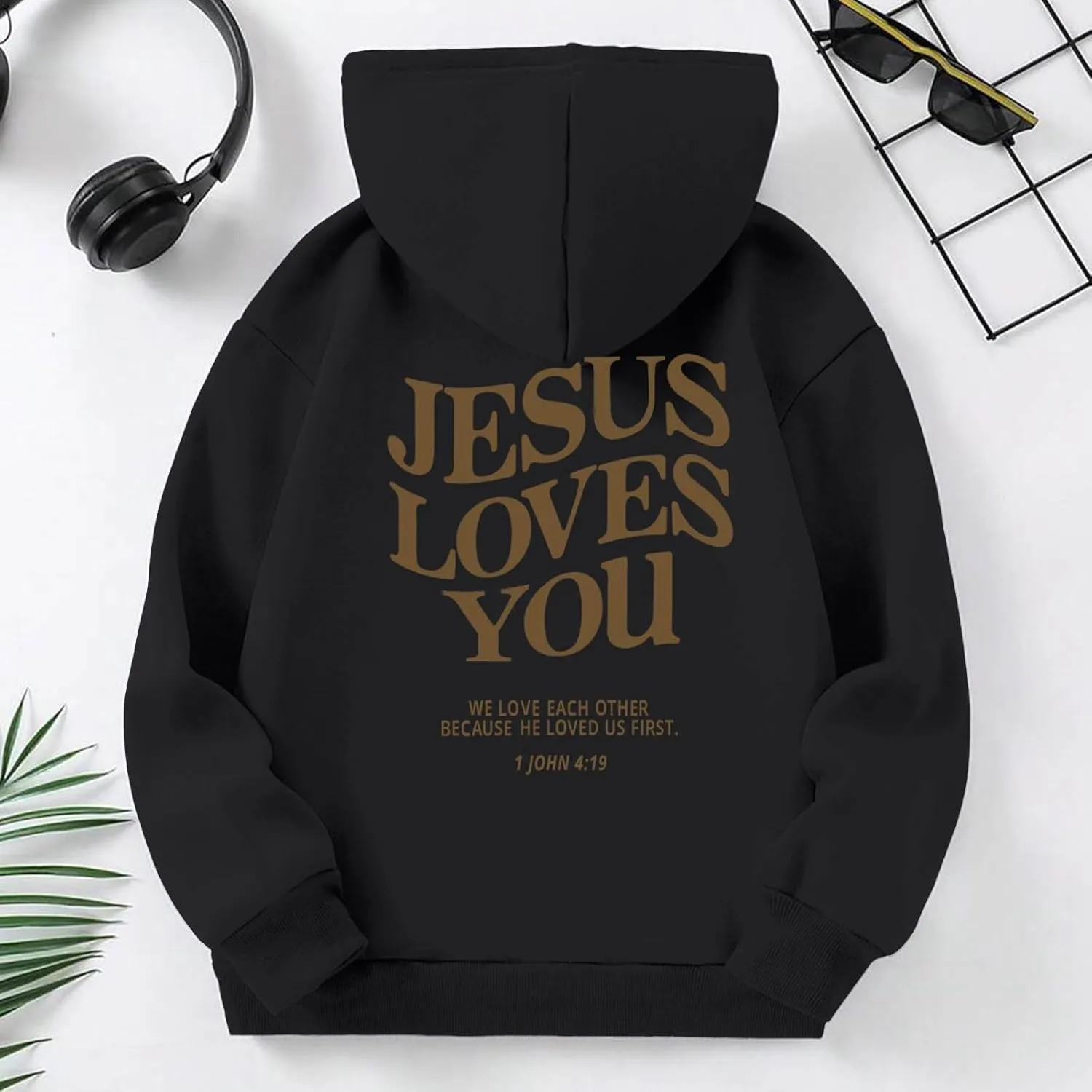 Love Like Jesus Hoodies for Girls Oversized Sweatshirt Letter Graphic Cute Sweatshirts Casual Loose Fall Clothes