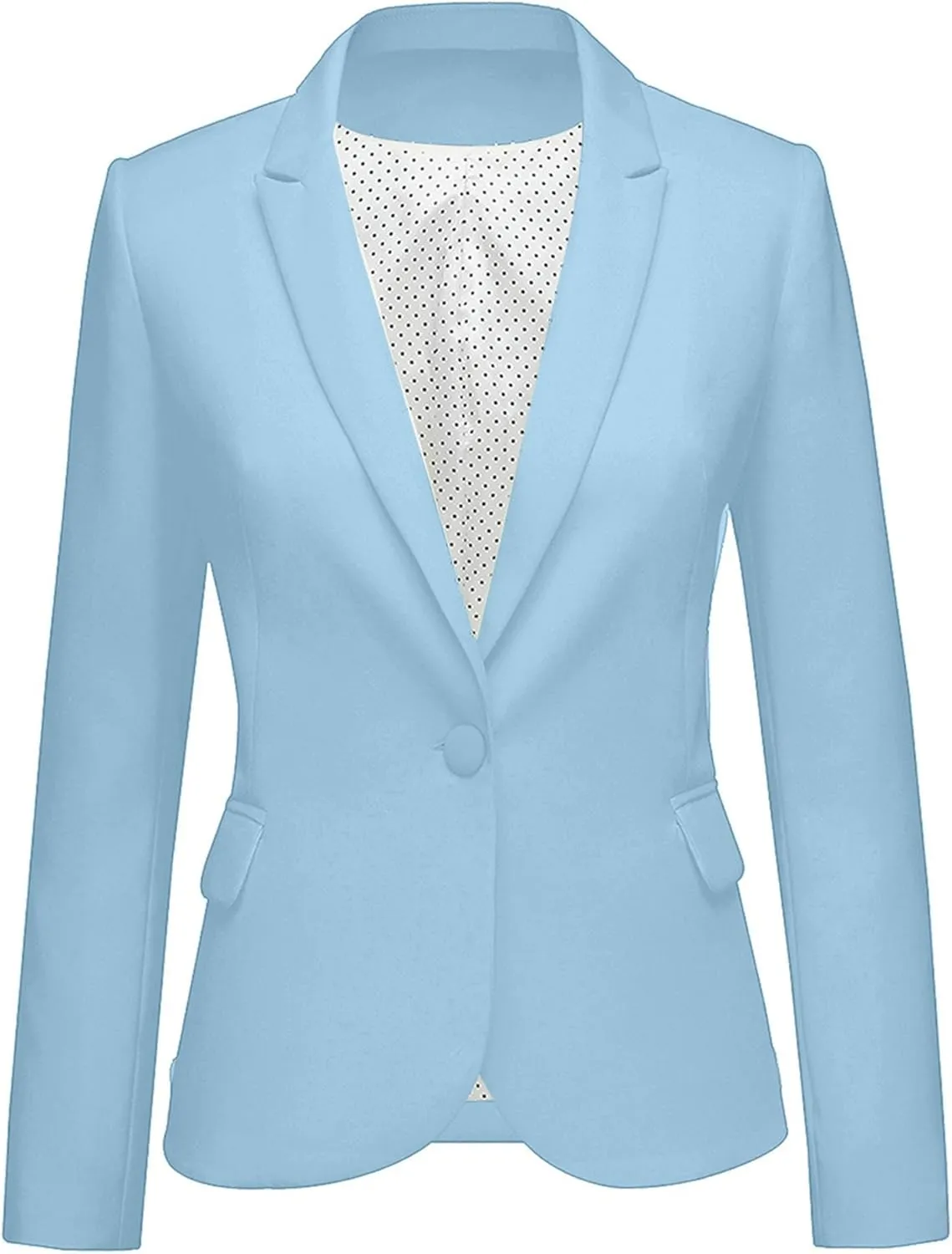 luvamia Women's Long Sleeve Formal Notch Lapel Button Down Blazer Pockets Jacket