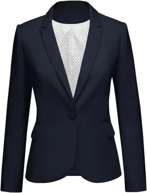 luvamia Women's Long Sleeve Formal Notch Lapel Button Down Blazer Pockets Jacket