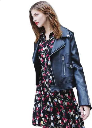 LY VAREY LIN Women's Zipper Motorcycle Biker Faux Leather Jackets