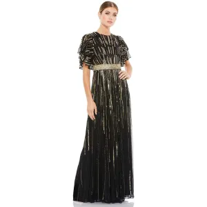 Mac Duggal - 93582 Loose Sleeve Sequin A-Line Gown