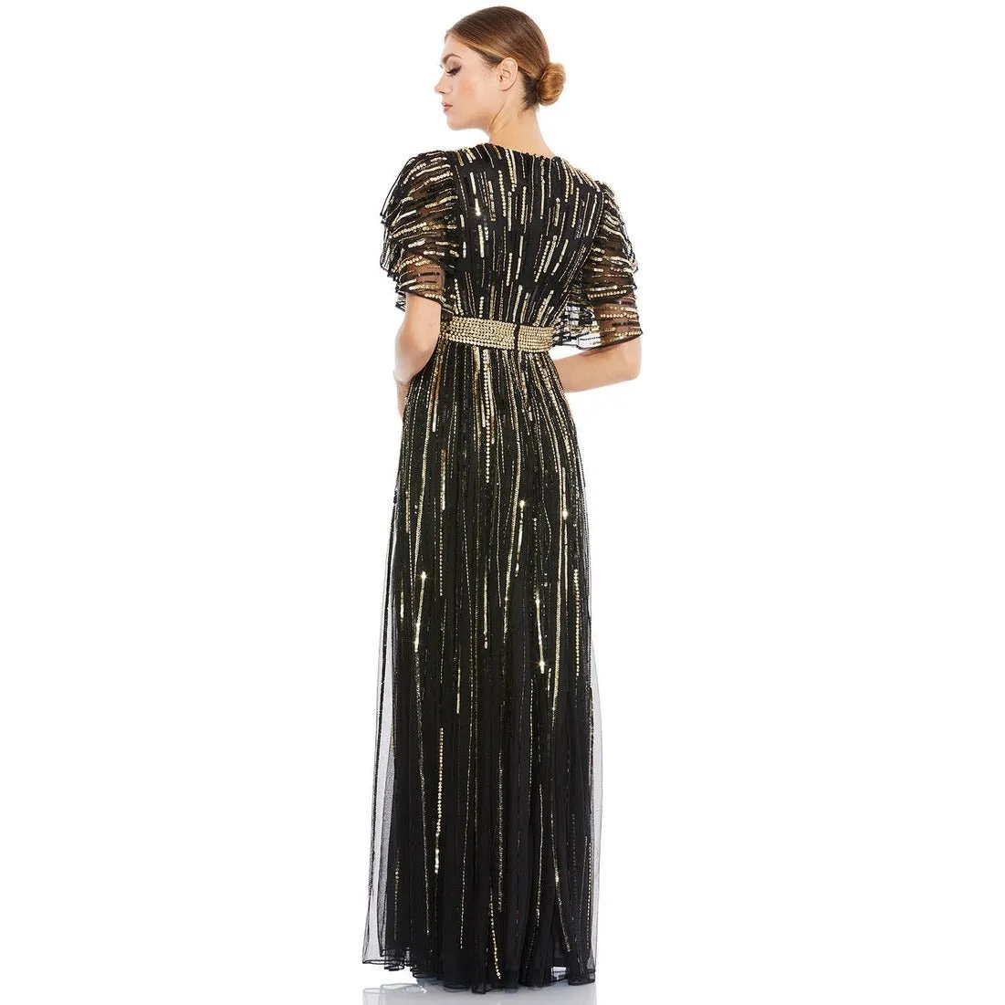 Mac Duggal - 93582 Loose Sleeve Sequin A-Line Gown