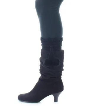 Maglina Dot Diamond Pom-Pom Knit Boot Toppers