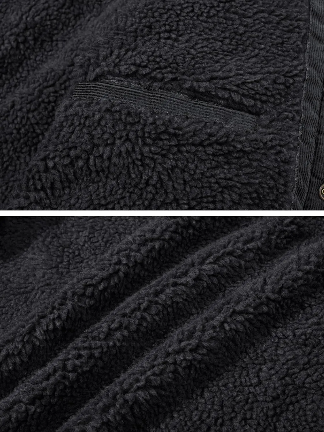 MAGNIVIT Men's Corduroy Fleece Cargo Jacket Winter Snap Button Lapel Sherpa Lined Trucker Cowboy Coat with 5 Pockets