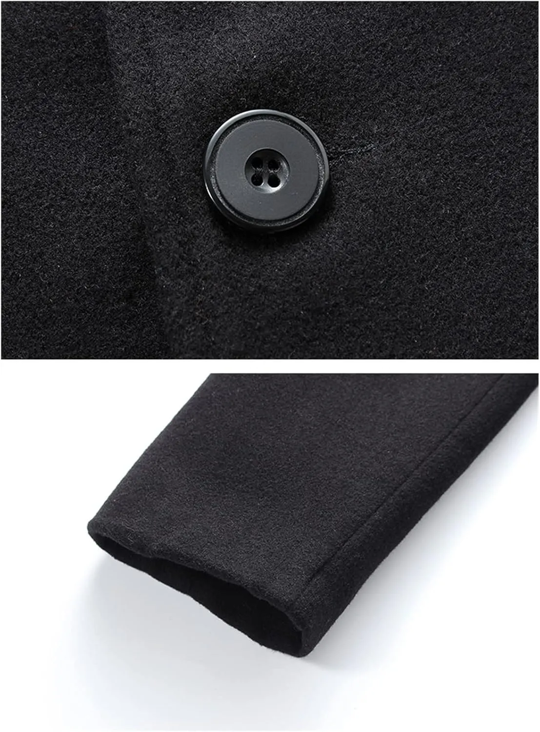 Maiyifu-GJ Men's Wool Blend Trench Coat Single Breasted Business Long Pea Coats Lightweight Notched Lapel Overcoat Jacket