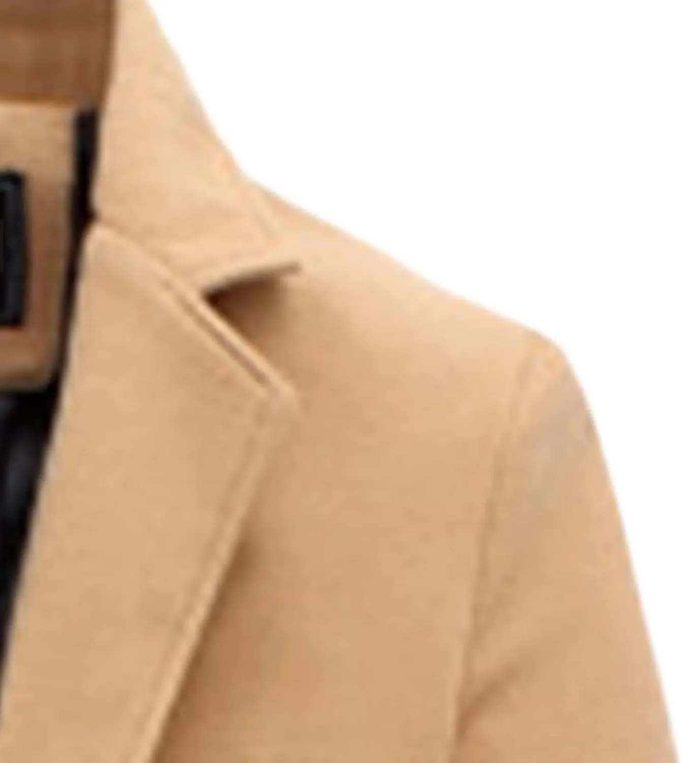 Maiyifu-GJ Men's Wool Blend Trench Coat Single Breasted Business Long Pea Coats Lightweight Notched Lapel Overcoat Jacket