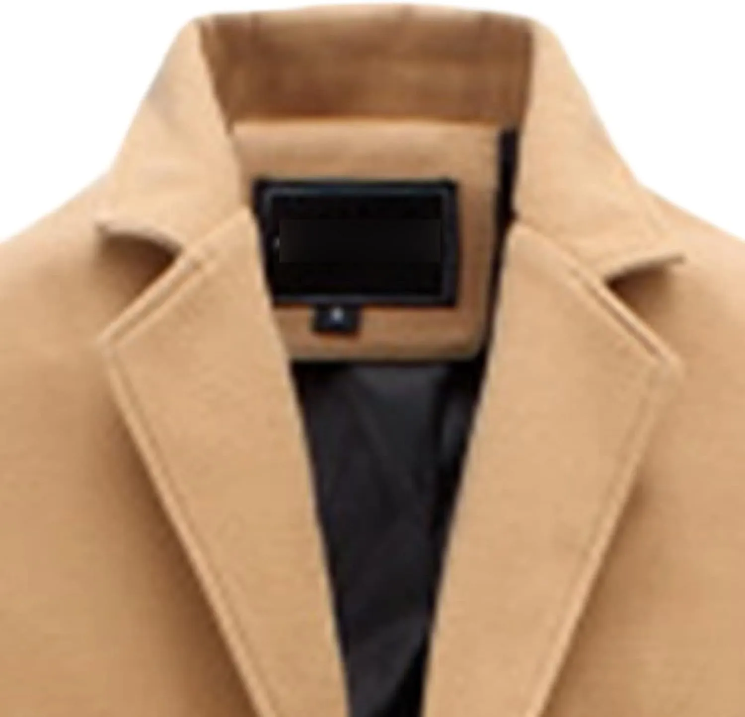 Maiyifu-GJ Men's Wool Blend Trench Coat Single Breasted Business Long Pea Coats Lightweight Notched Lapel Overcoat Jacket