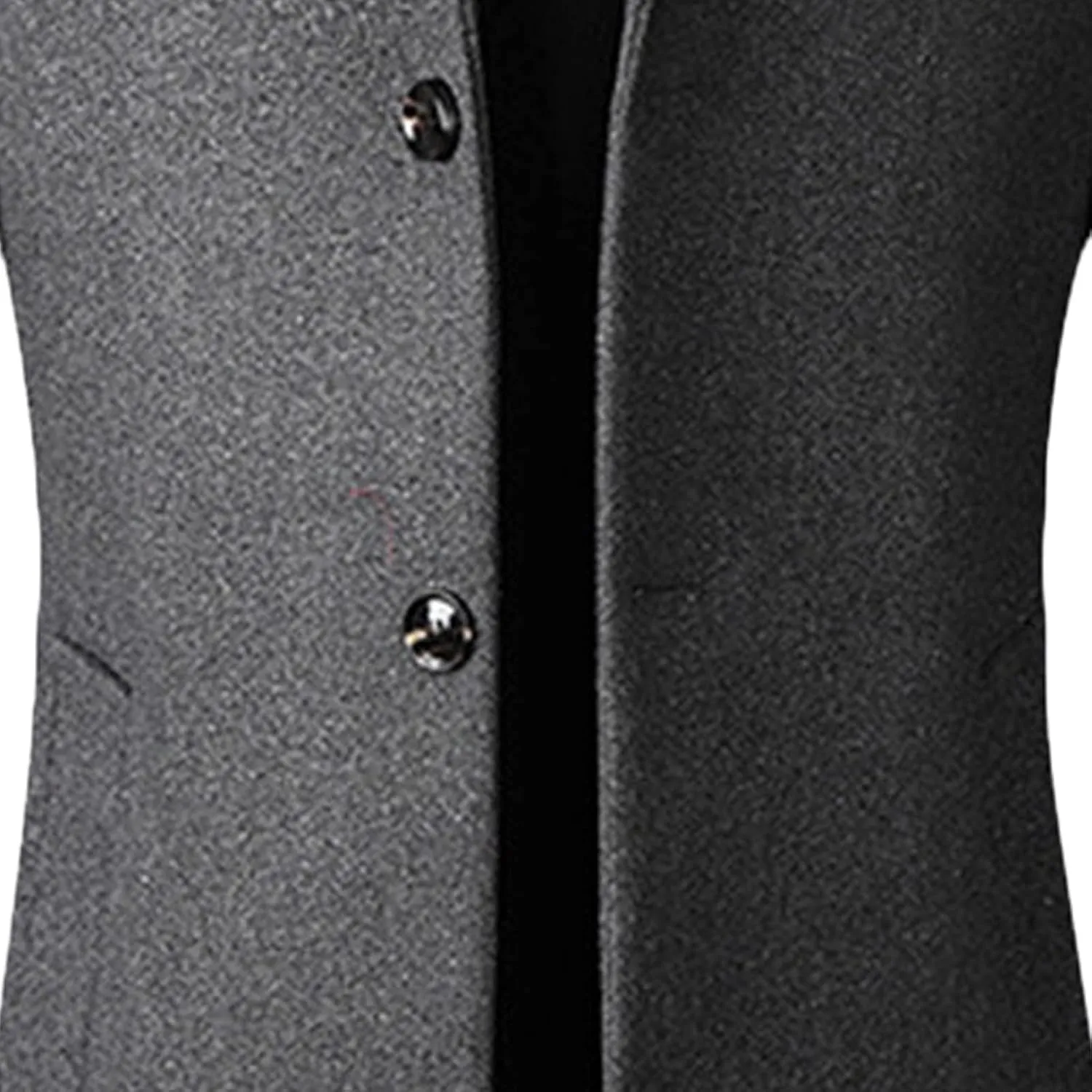 Maiyifu-GJ Mens Wool Blend Trench Coat Stand Collar Single Breasted Business Pea Coats Stylish Mid-Length Overcoat Jacket