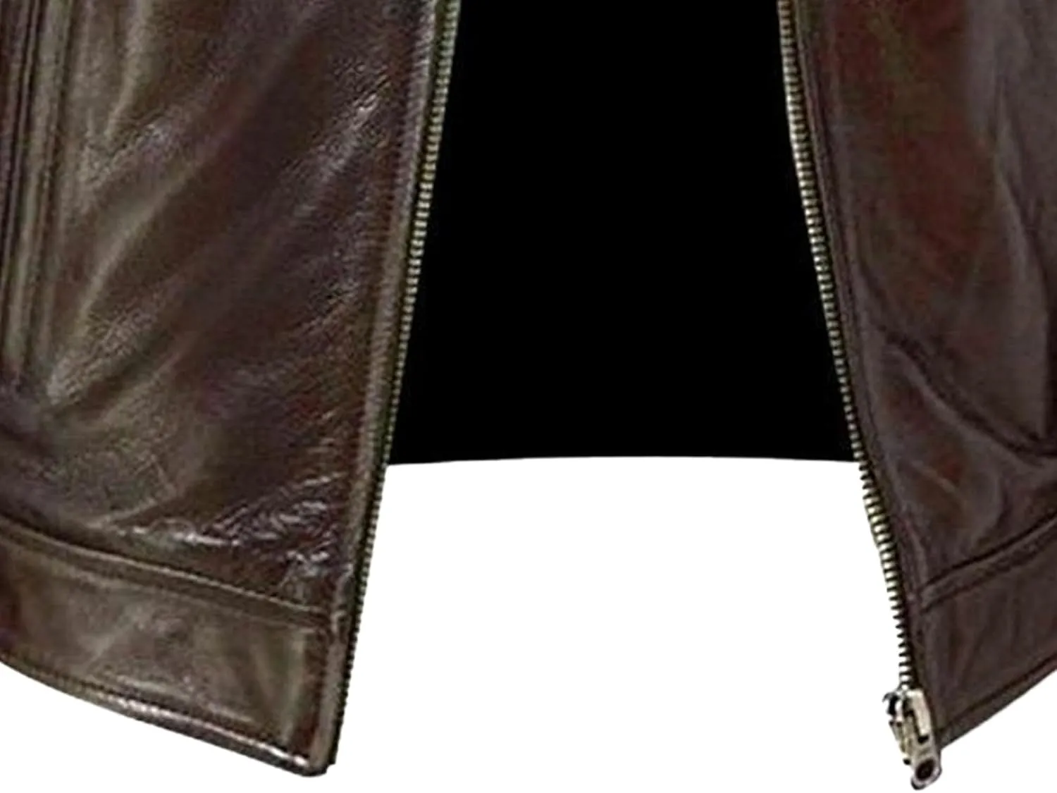 Men Leather Motorcycle Jacket Stand Collar Faux Leather Jackets Zip-Up Slim Fit Biker Coat