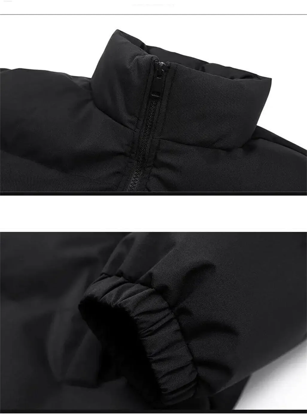 Men Stand Collar Outdoor Cotton-Padded Jacket Classic Casual Oversized Thick Parka Coat