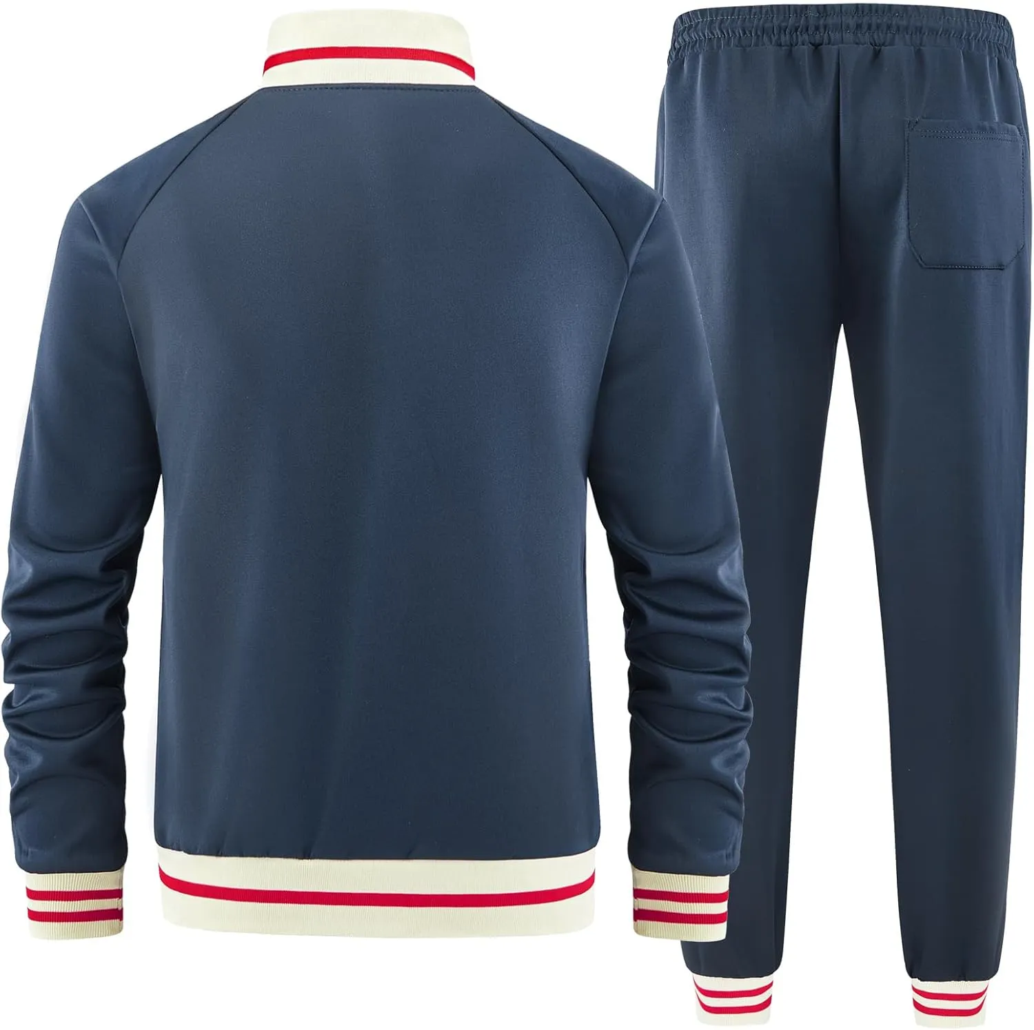 Men Track Suits Sets Long Sleeve Full-zip Sweatsuit Active Jackets and Pants 2 Piece Outfits