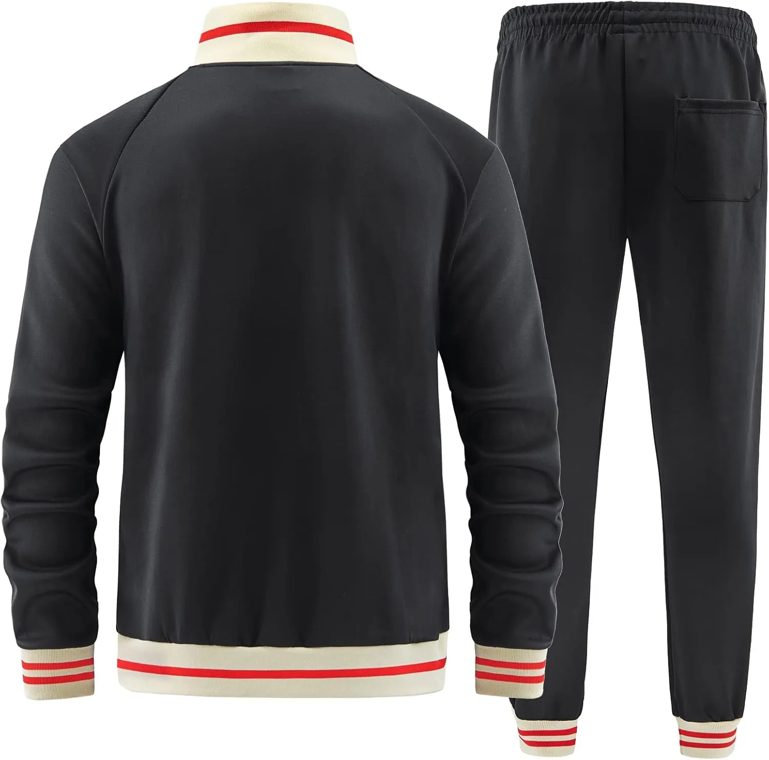 Men Track Suits Sets Long Sleeve Full-zip Sweatsuit Active Jackets and Pants 2 Piece Outfits
