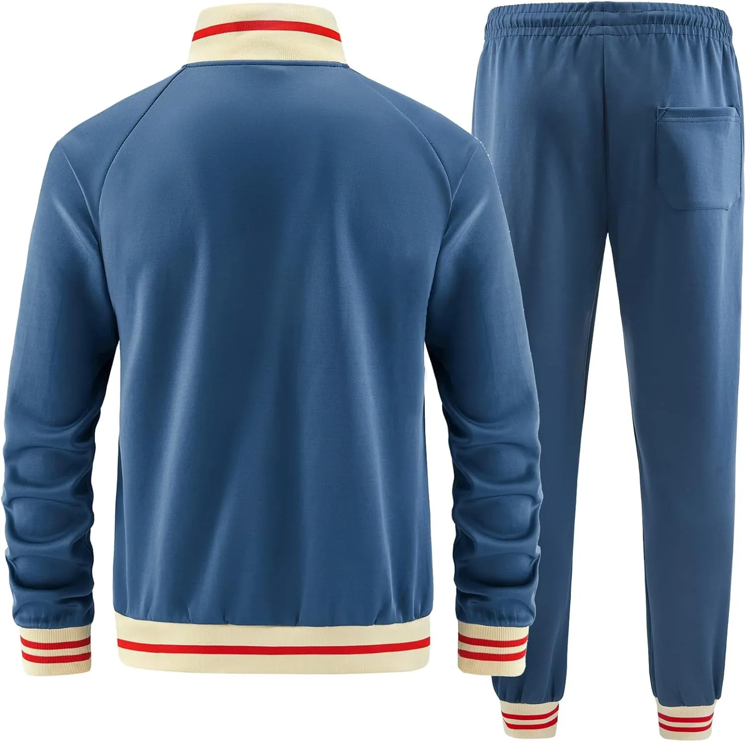 Men Track Suits Sets Long Sleeve Full-zip Sweatsuit Active Jackets and Pants 2 Piece Outfits