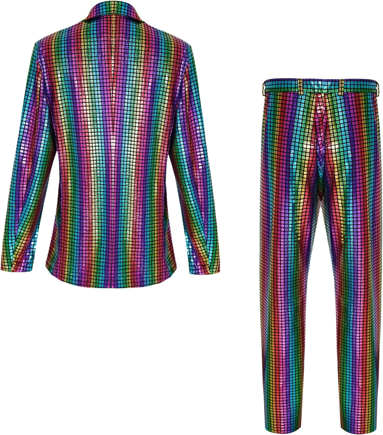 Men's 70s Outfit Disco Suit Shiny Party Outfit Sequin Costume