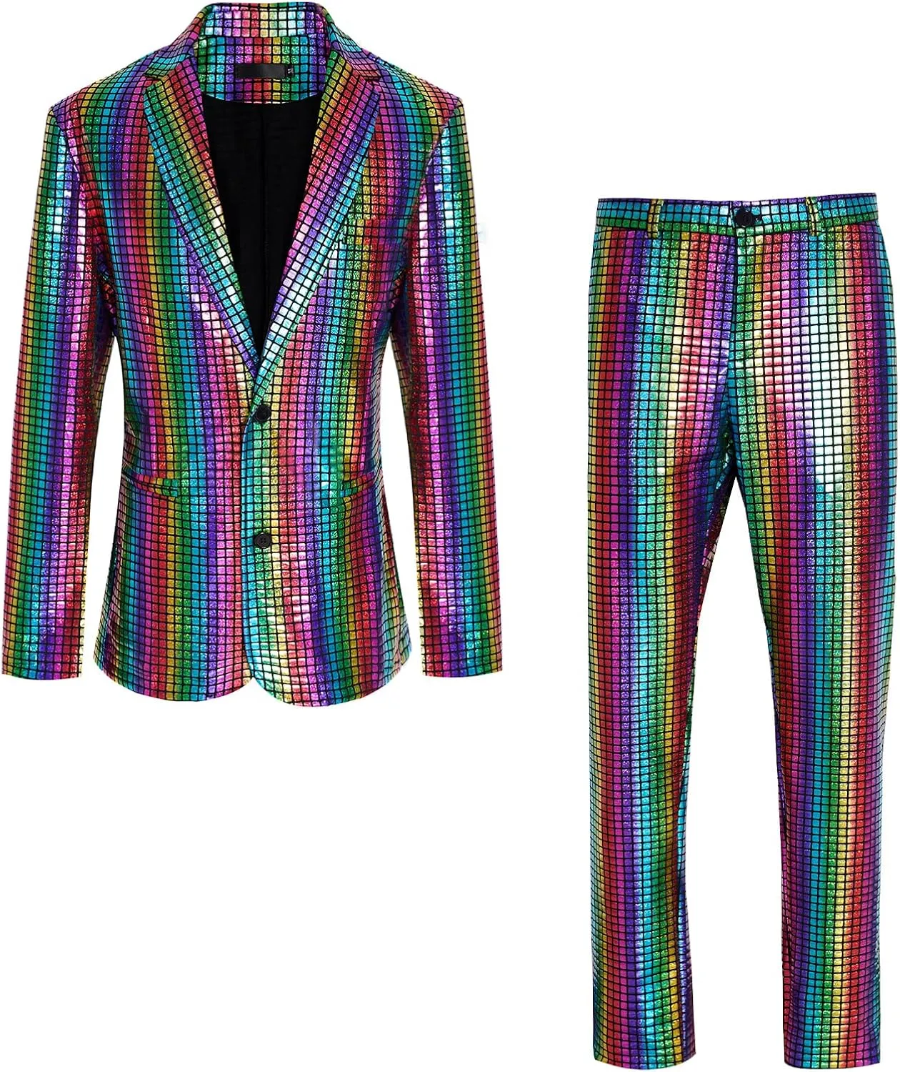 Men's 70s Outfit Disco Suit Shiny Party Outfit Sequin Costume