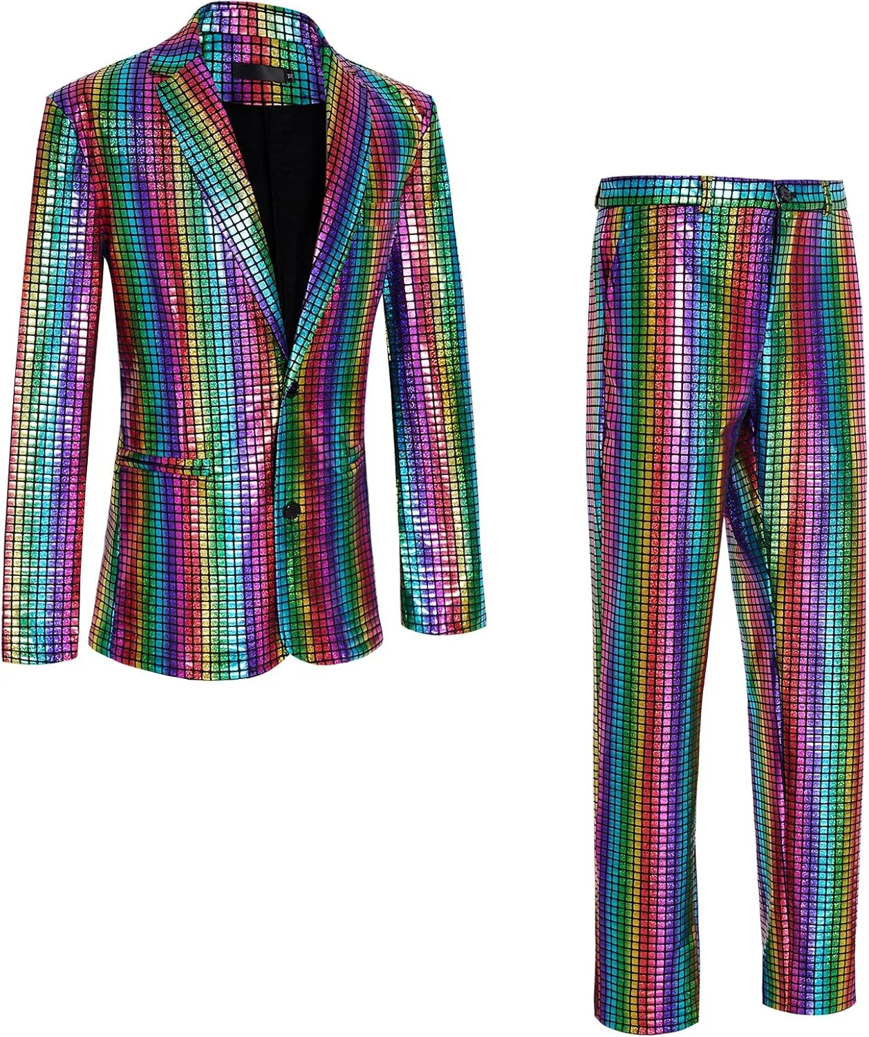 Men's 70s Outfit Disco Suit Shiny Party Outfit Sequin Costume
