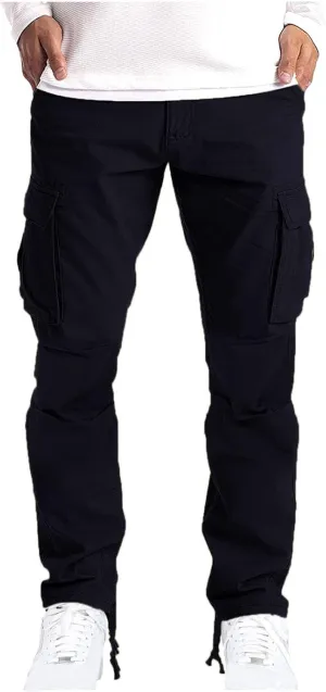 Men's Cargo Pants Slim Fit Casual Stretchy Sweatpants Active Athletic Fashion Jogger Hiking Pants Military Combat Pants