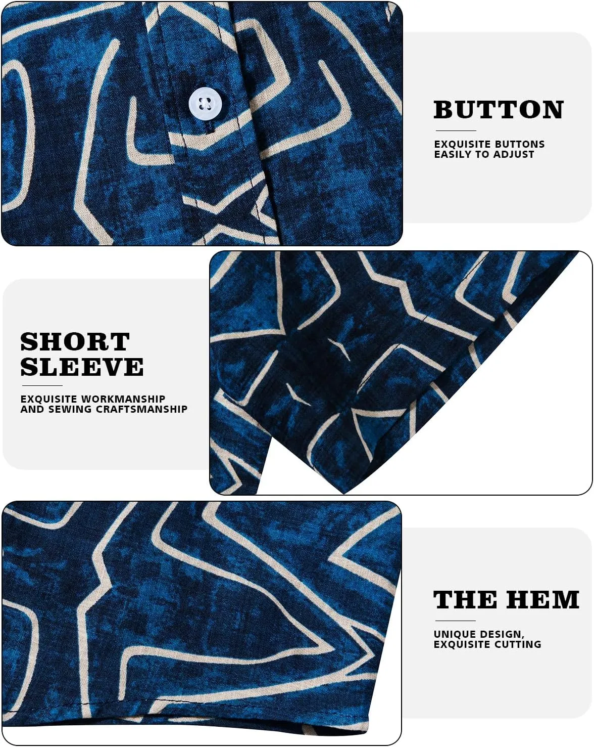 Mens Casual Hawaiian Shirts Front Pocket Summer Floral Shirt Short Sleeve Button Down Tropical Beach Shirts