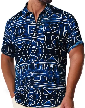 Mens Casual Hawaiian Shirts Front Pocket Summer Floral Shirt Short Sleeve Button Down Tropical Beach Shirts