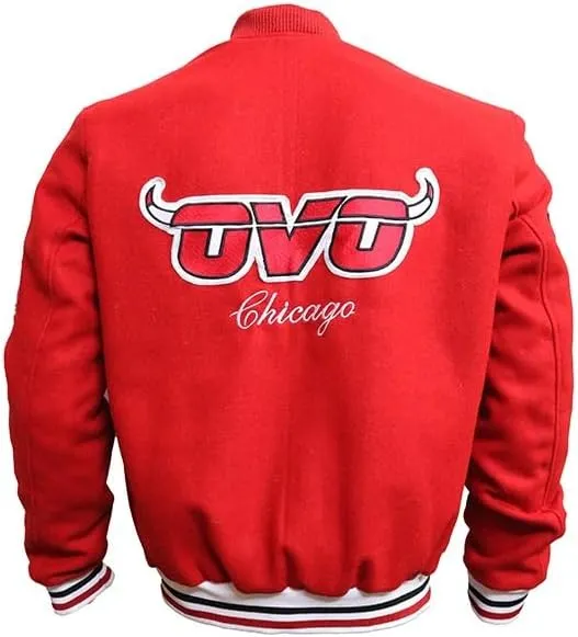 Men's Chicago Vintage Baseball Game Letterman Bull Black Wool & Leather Jacket