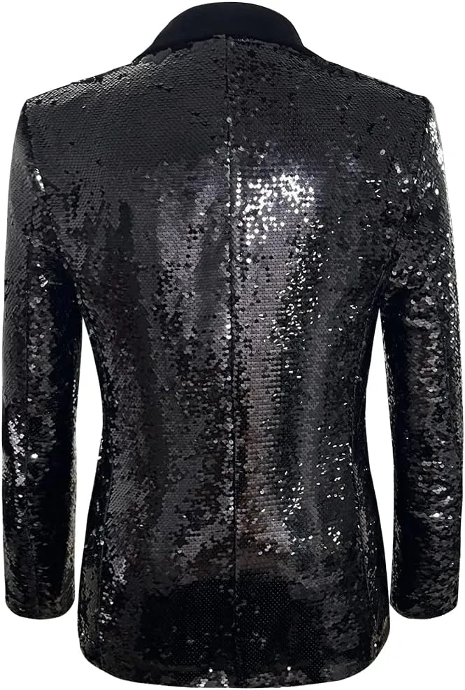 Men's Daily wear Wedding Prom Party Sequined Tuxedo Suit Jacket Blazers