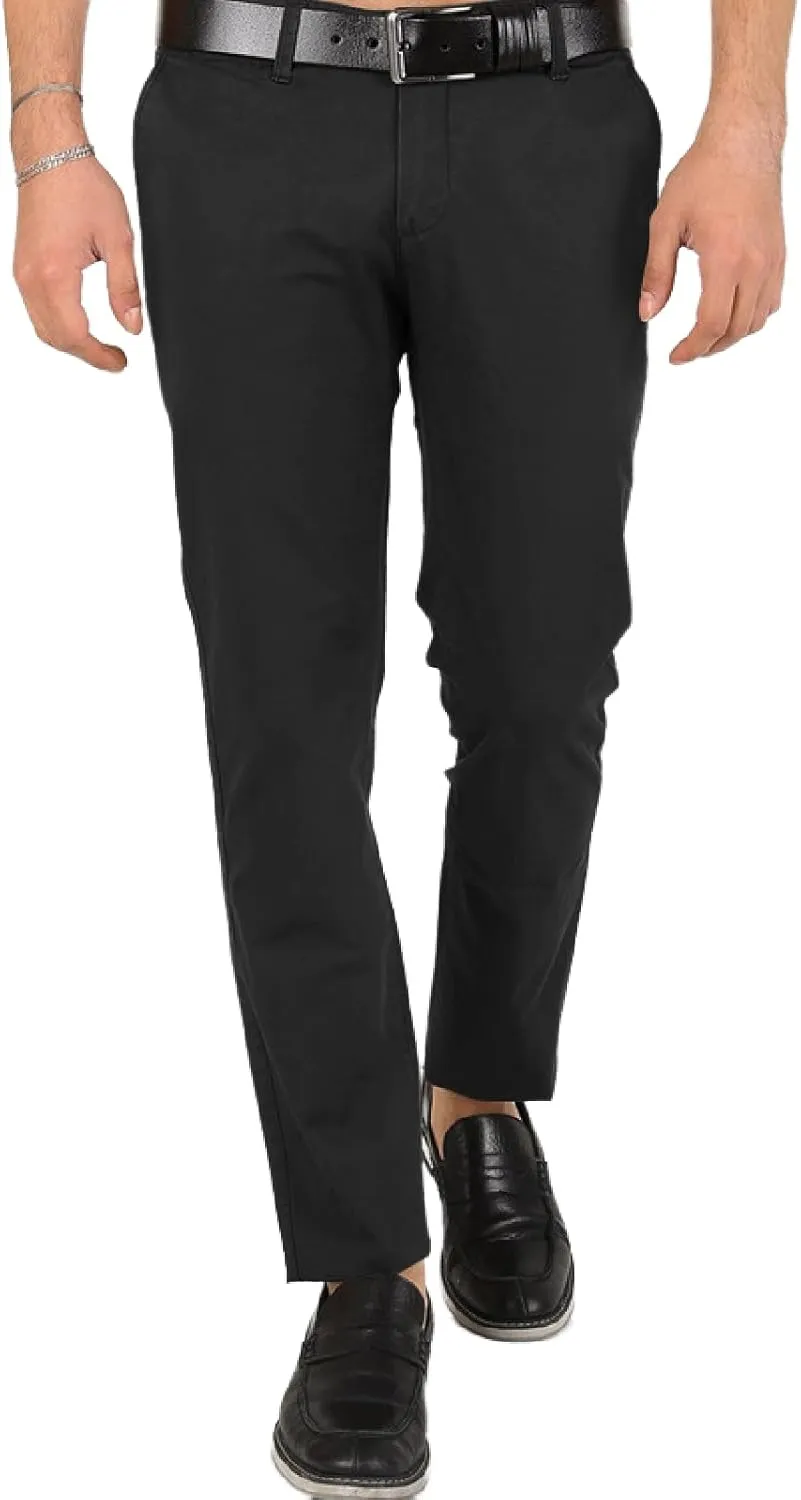 Men's Dress Pants Slim Fit Stretch Casual Pants Chino Slacks Tapered Trousers