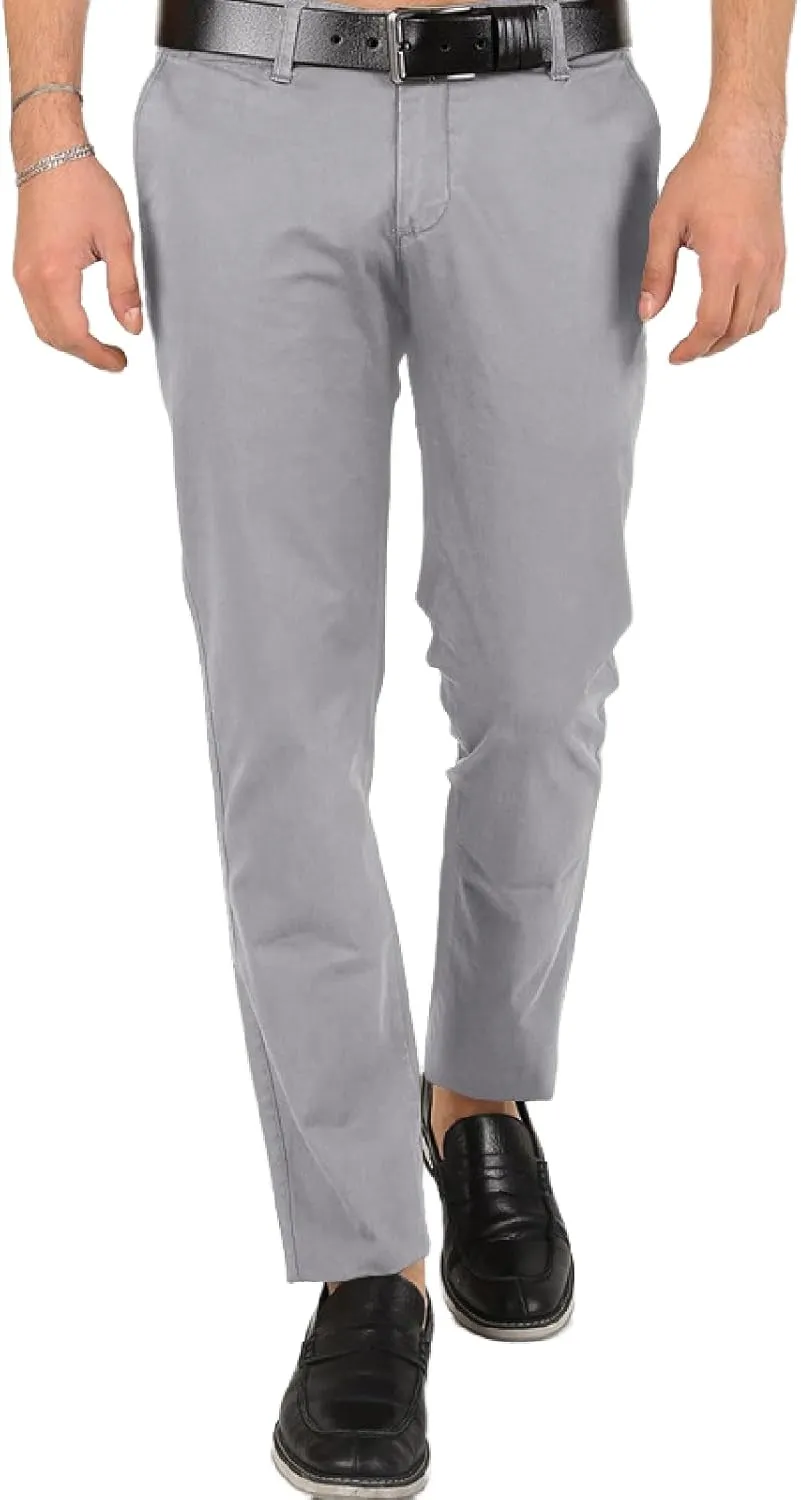 Men's Dress Pants Slim Fit Stretch Casual Pants Chino Slacks Tapered Trousers