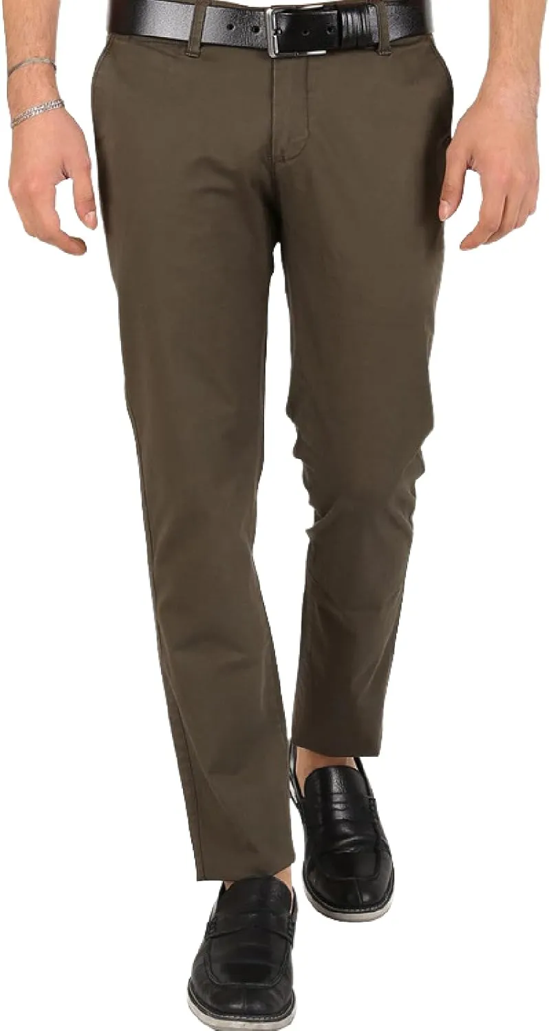 Men's Dress Pants Slim Fit Stretch Casual Pants Chino Slacks Tapered Trousers