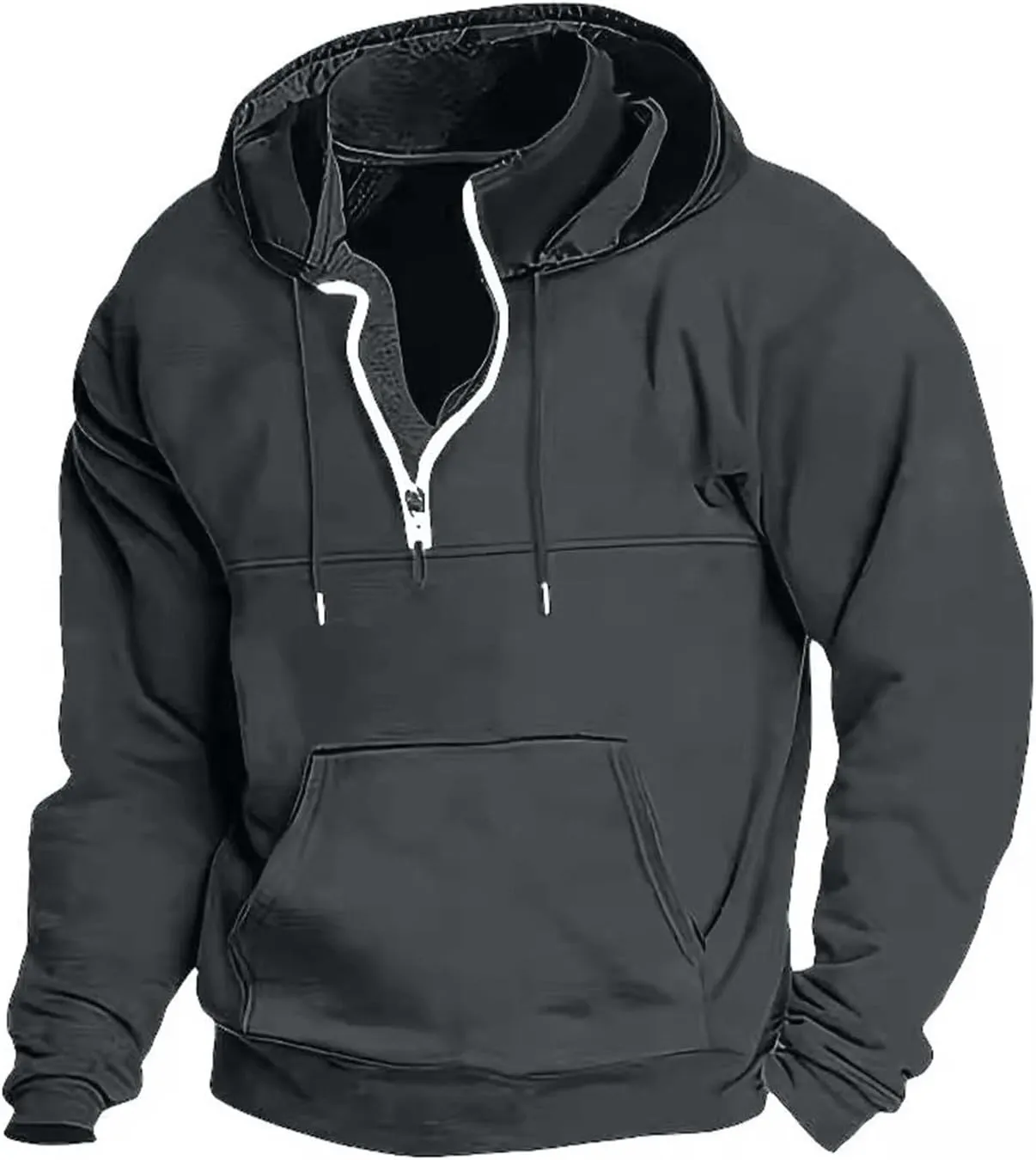 Mens Hoodies Pullover Vintage Fashion Work Long Sleeve Coat Soft Pullover Sweater Men's Winter Shirts with Pockets