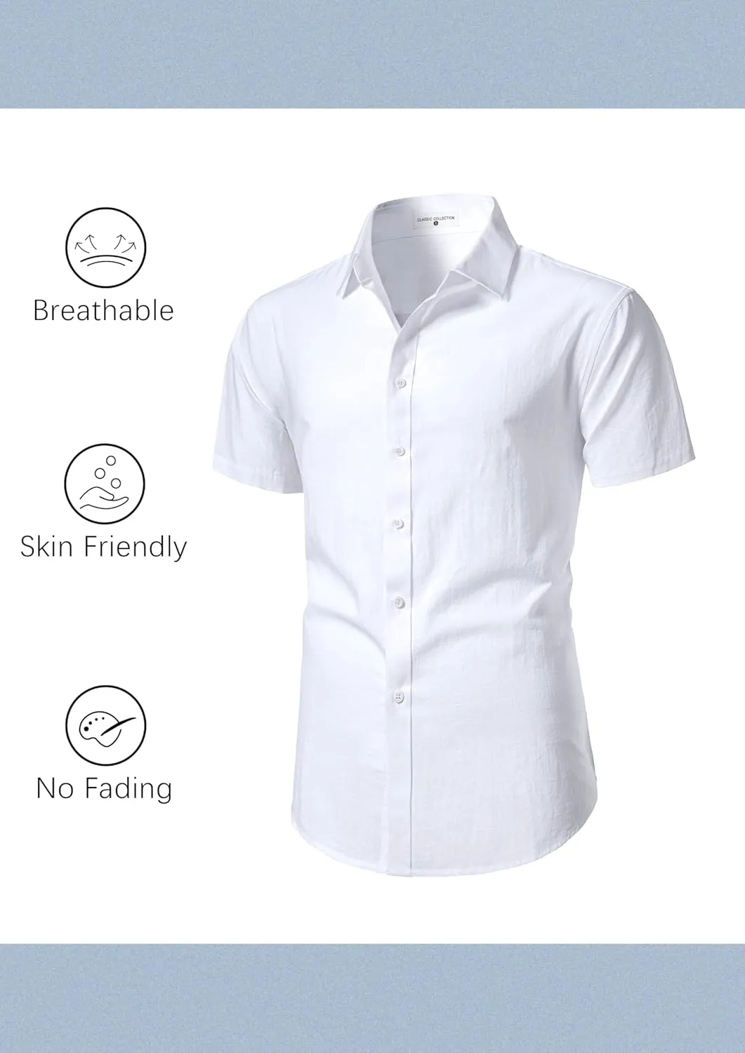 Mens Linen Shirts Short Sleeve Button Down Regular Fit Shirts Casual Vacation Beach Summer Hawaiian Tops