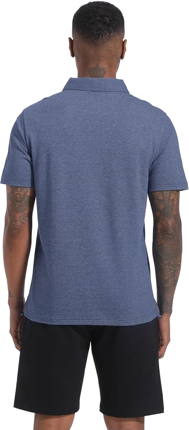 Men's Polo Shirts Short Sleeve Cotton Blend Moisture Wicking Dry Fit Performance Collared Golf Shirts for Men