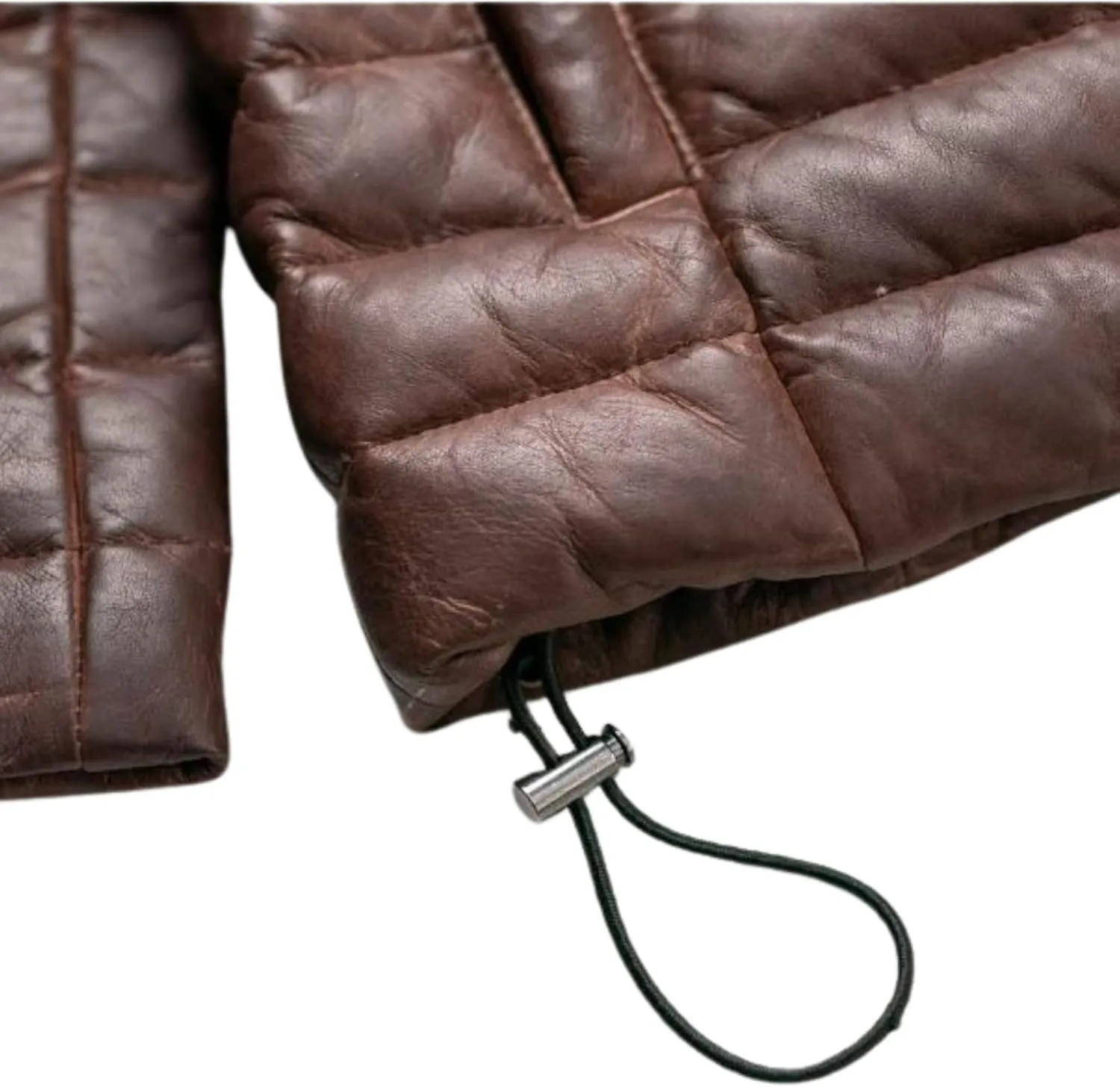 Mens Puffer Jacket Lambskin Down Leather Quilted Jacket Lightweight Zip Up Winter Mens Puffer Coat