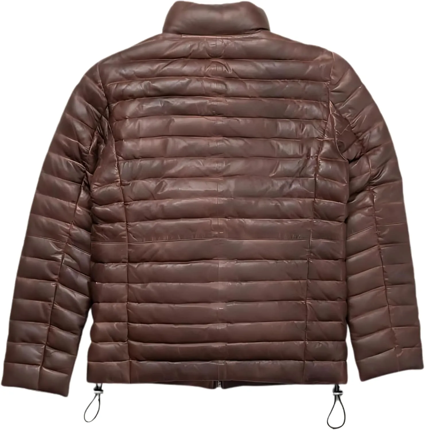 Mens Puffer Jacket Lambskin Down Leather Quilted Jacket Lightweight Zip Up Winter Mens Puffer Coat