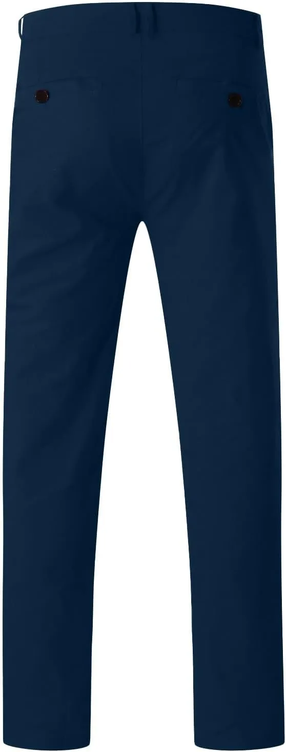 Men's Skinny Fit Dress Pants Flat Front Casual Smart Trousers Trendy Business Work Chino Pants with Pockets Plus Size