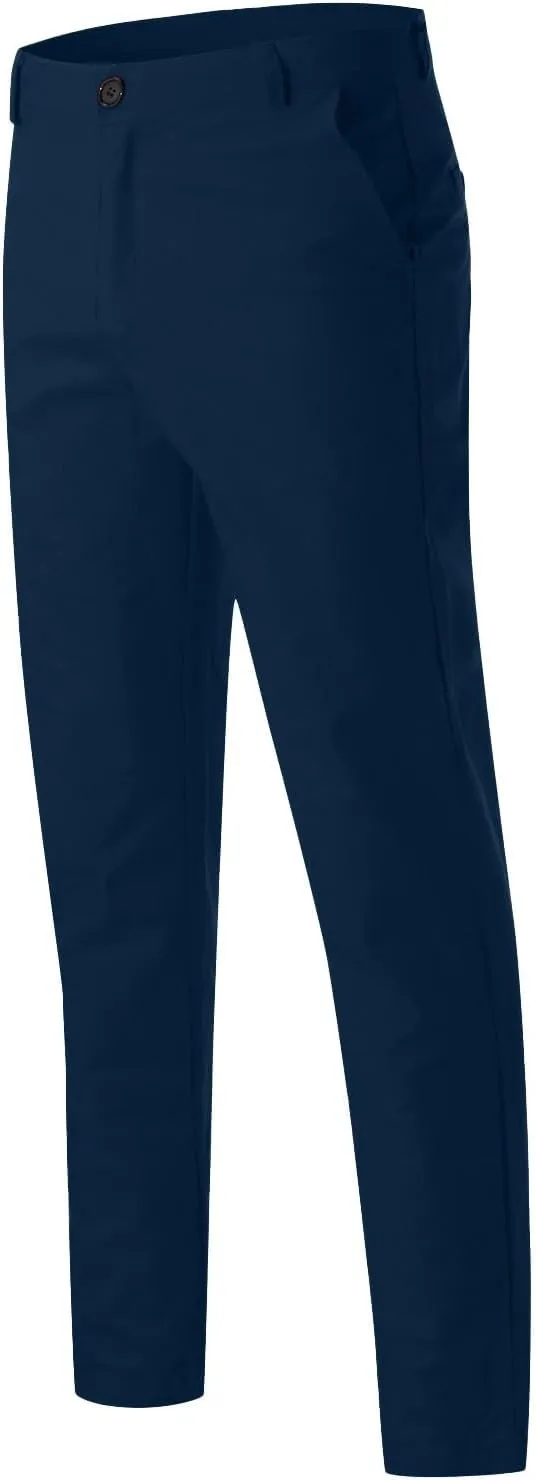 Men's Skinny Fit Dress Pants Flat Front Casual Smart Trousers Trendy Business Work Chino Pants with Pockets Plus Size