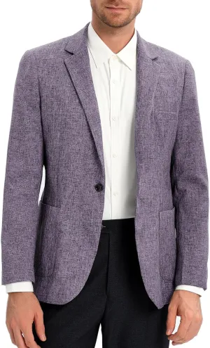 Men's Sport Coats & Blazers Linen Suit Jacket Casual Blazer for Men One Button