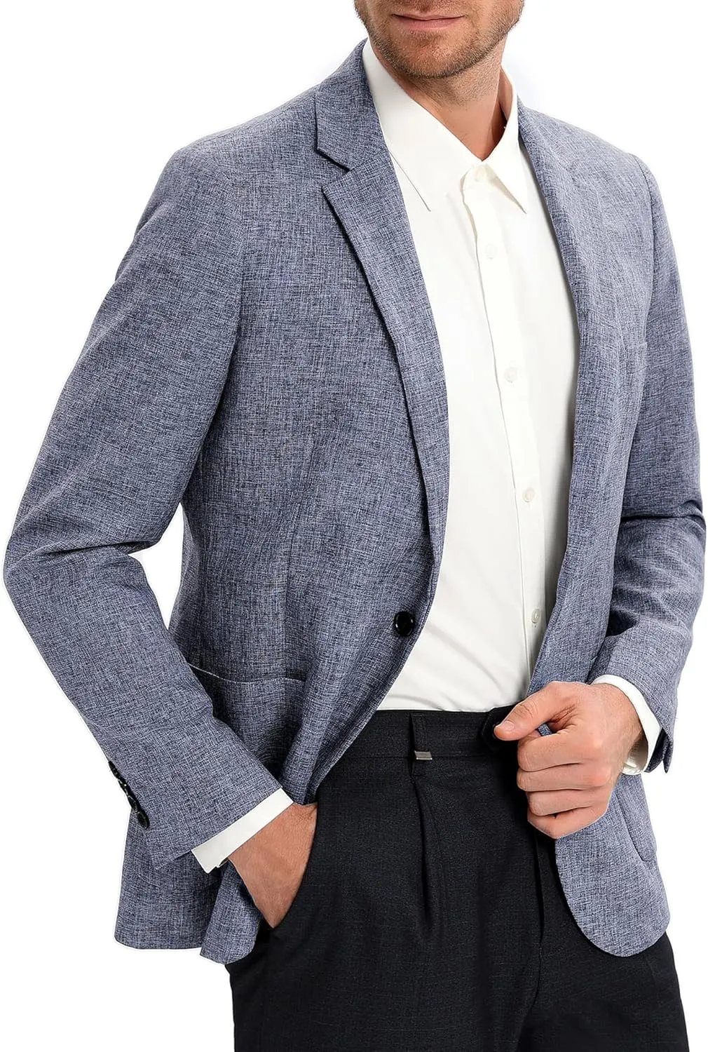 Men's Sport Coats & Blazers Linen Suit Jacket Casual Blazer for Men One Button