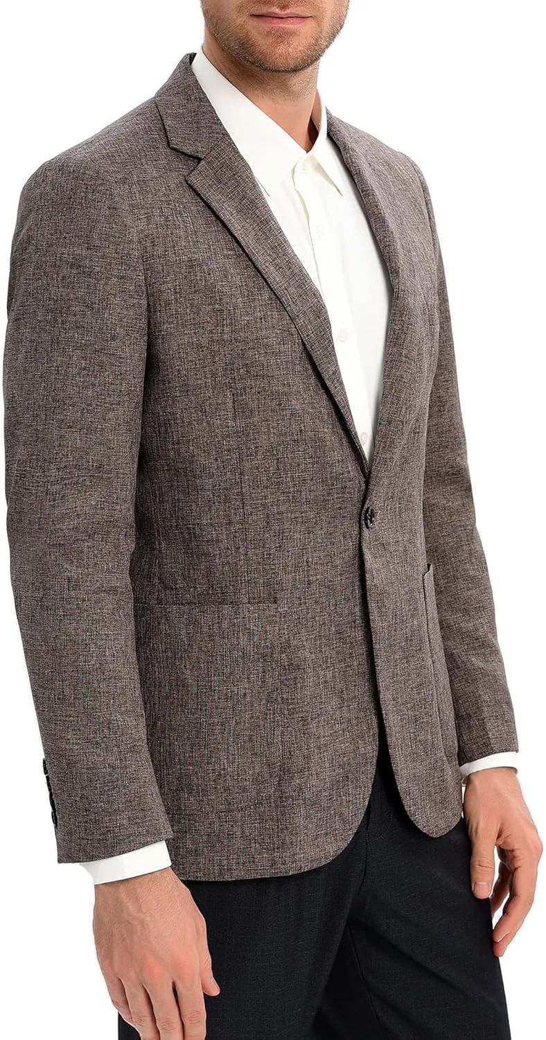Men's Sport Coats & Blazers Linen Suit Jacket Casual Blazer for Men One Button