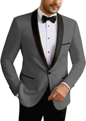 Men's Suit Jacket Slim Fit One Button Shawl Lapel Tuxedo Formal Wedding Groomsmen Blazer