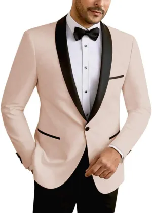 Men's Suit Jacket Slim Fit One Button Shawl Lapel Tuxedo Formal Wedding Groomsmen Blazer