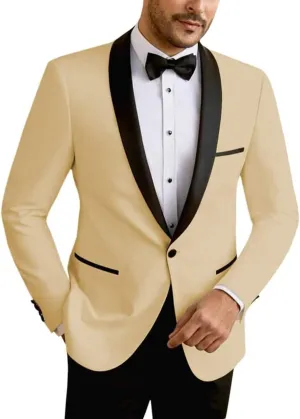 Men's Suit Jacket Slim Fit One Button Shawl Lapel Tuxedo Formal Wedding Groomsmen Blazer