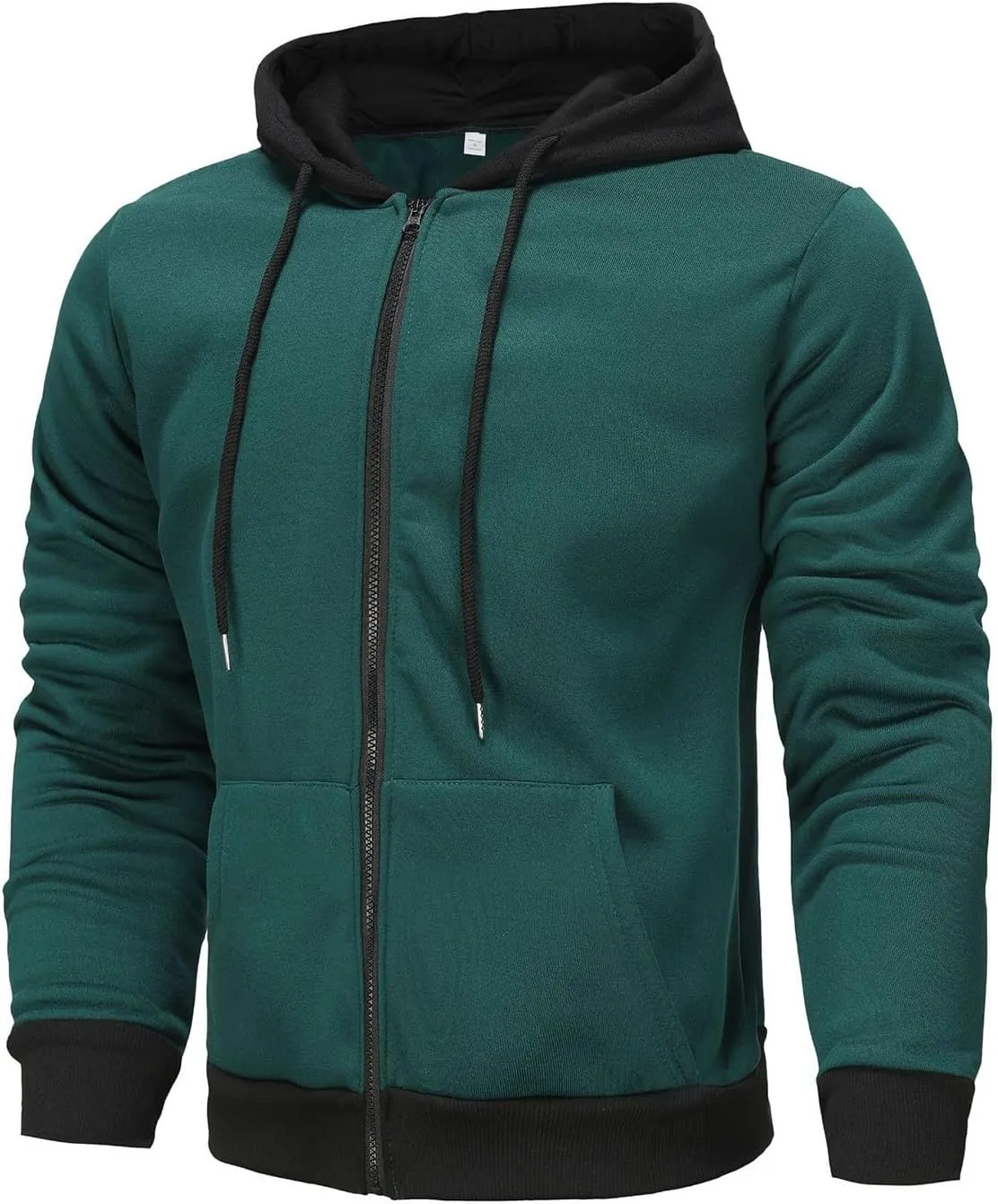 Men's Zip Up Hoodie Shirts Soft Solid Color Coat Light Trendy Long Sleeve Jacket Casual Winter Sweatershirts with Pockets