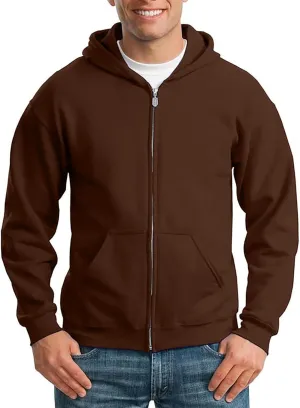 Mens Zip Up Hoodies Long Sleeve Solid Color Pullover Heavyweight Coat with Pockets Hooded 2024 Fall Fashion Clothes
