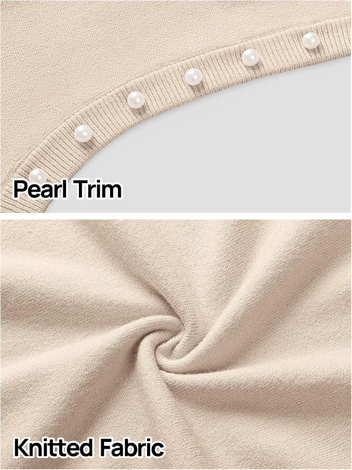 MEROKEETY Women's 2025 Sleeveless Sweater Vest Summer Knit Tank Tops Dressy Casual Crewneck Pearl Blouses